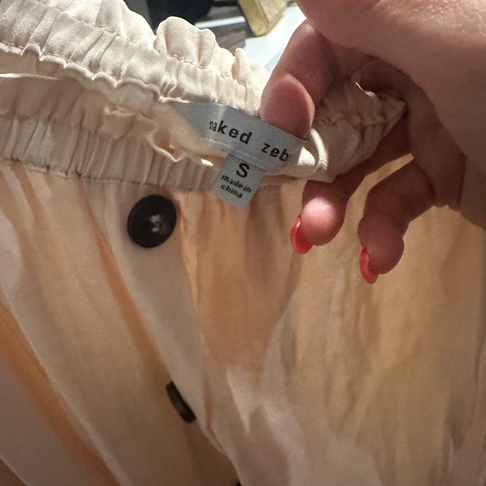 Naked Zebra Cream Button-Up Skirt